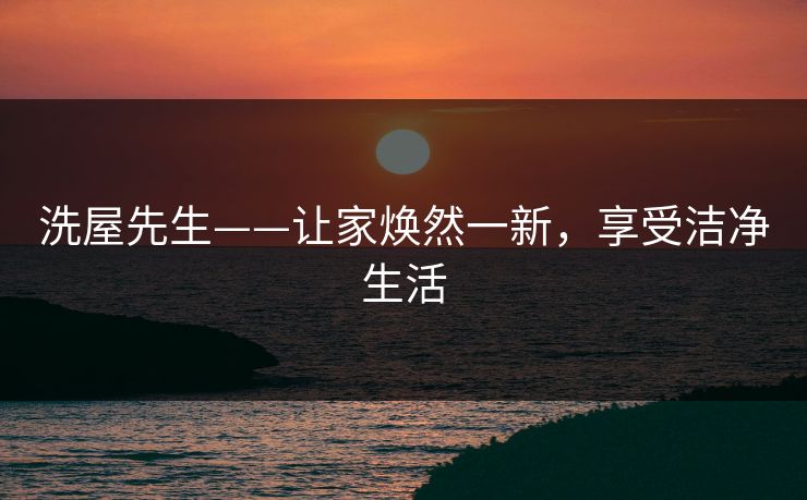 洗屋先生——让家焕然一新，享受洁净生活