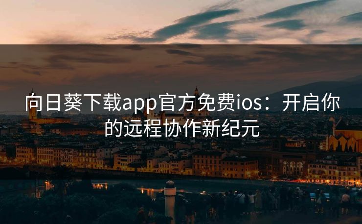 向日葵下载app官方免费ios：开启你的远程协作新纪元