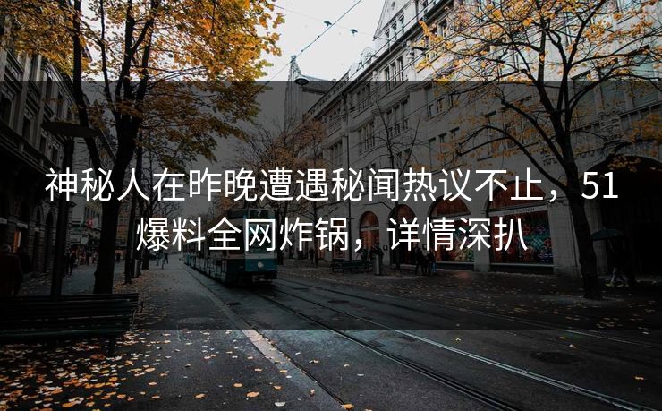 神秘人在昨晚遭遇秘闻热议不止,51爆料全网炸锅,详情深扒 神秘人在昨晚遭遇秘闻热议不止,51爆料全网炸锅,详情深扒